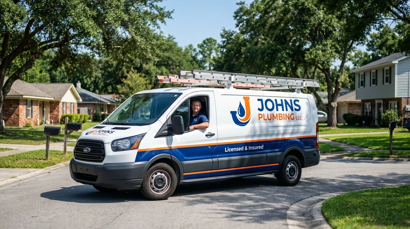 Johns Plumbing LLC service van in Plattsmouth, NE