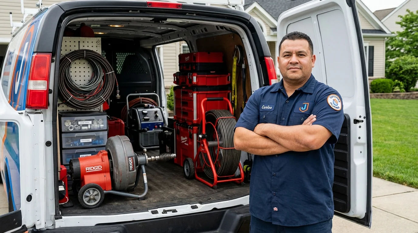 Professional drain cleaning equipment and Johns Plumbing LLC plumber in Plattsmouth