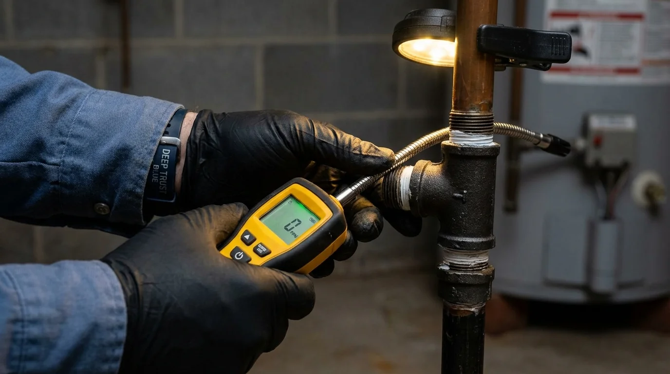 Gas leak detection with electronic sniffer by Johns Plumbing LLC in Plattsmouth