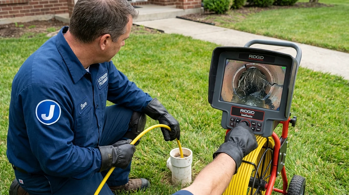 Sewer camera inspection being performed by Johns Plumbing LLC in Plattsmouth