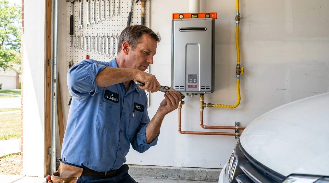 Tankless water heater installation by a Johns Plumbing LLC plumber in Plattsmouth
